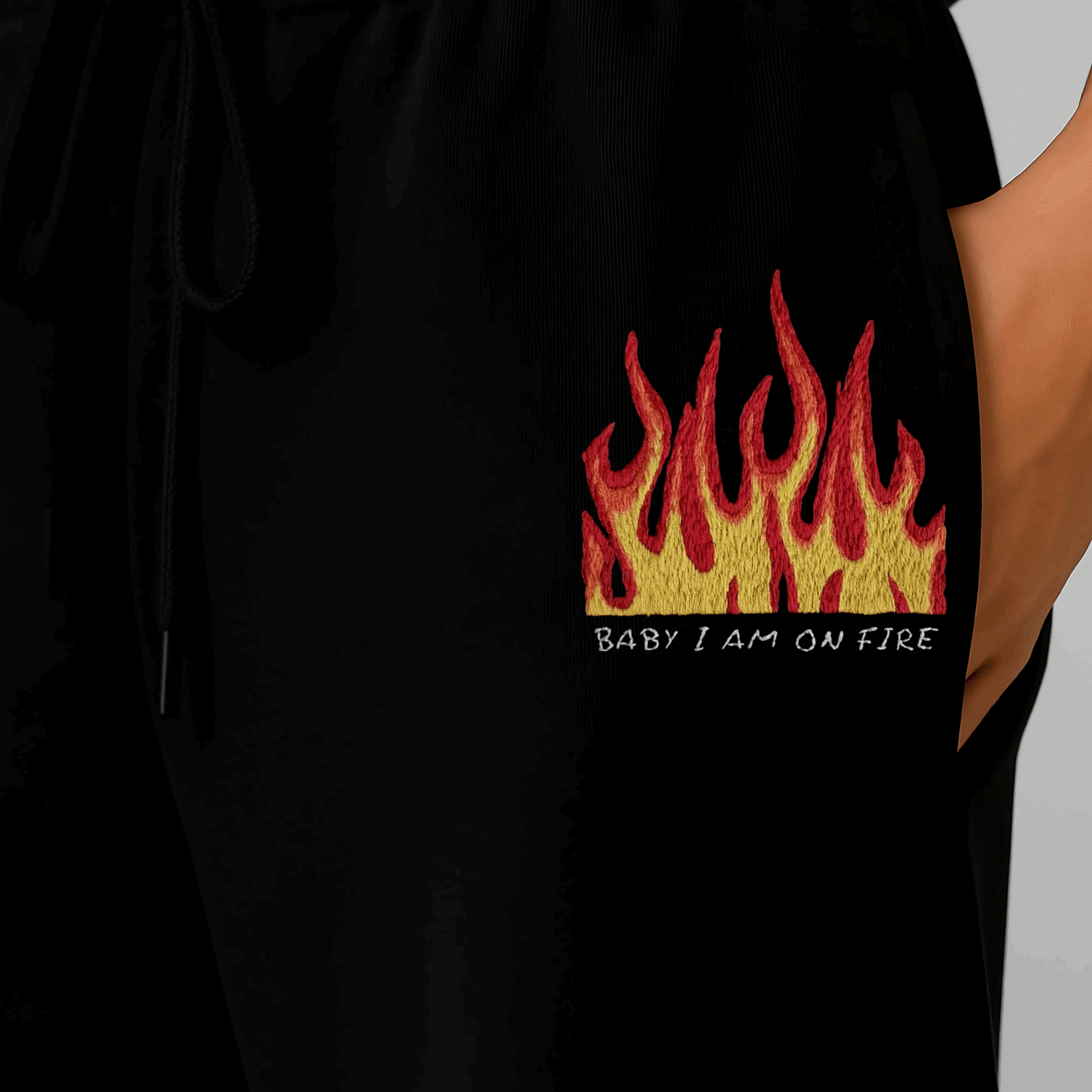 Dolce Vio "Inferno Drift" Flame Graphic Sweatpants