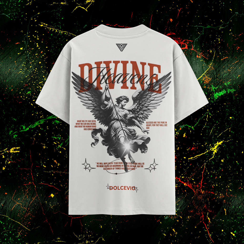 Delca Vio "Divine Wings" Graphic White T-Shirt