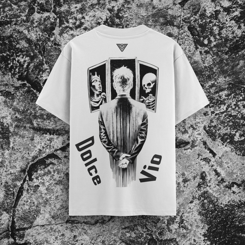Delca Vio "Dual Perspective" Graphic White T-Shirt