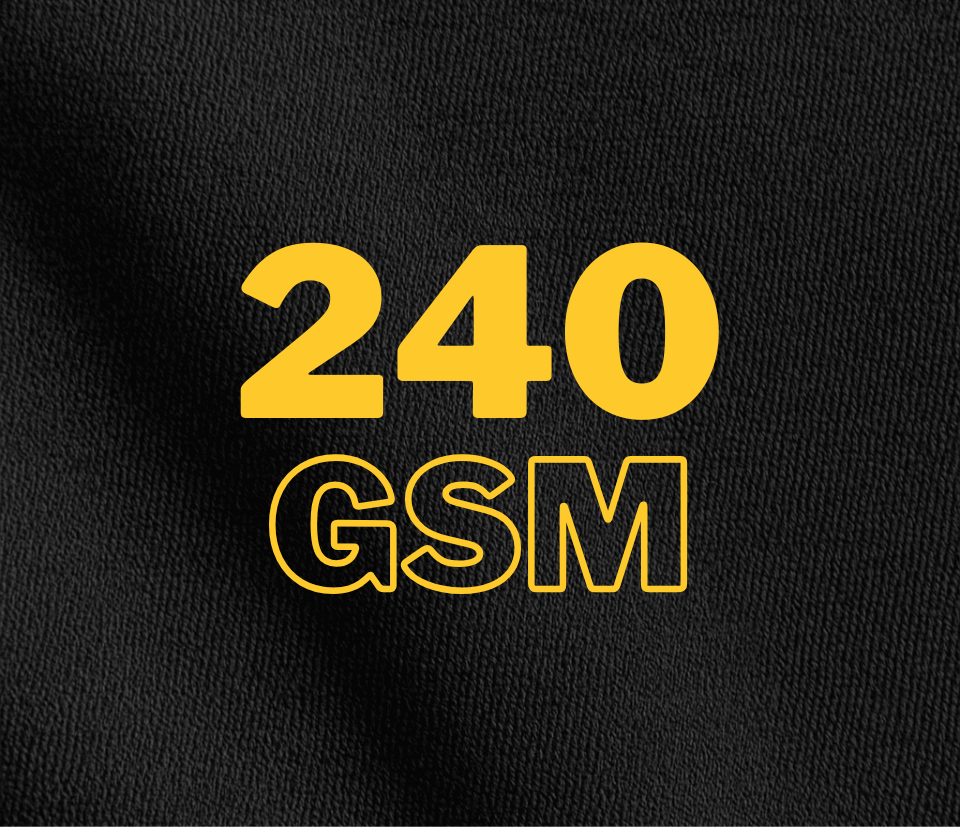 Text '240 GSM' on a black background