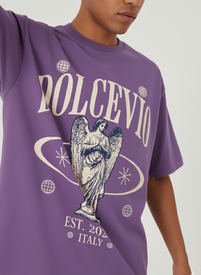DOLCEVIO "Arcangel" Oversized Lavender T-Shirt