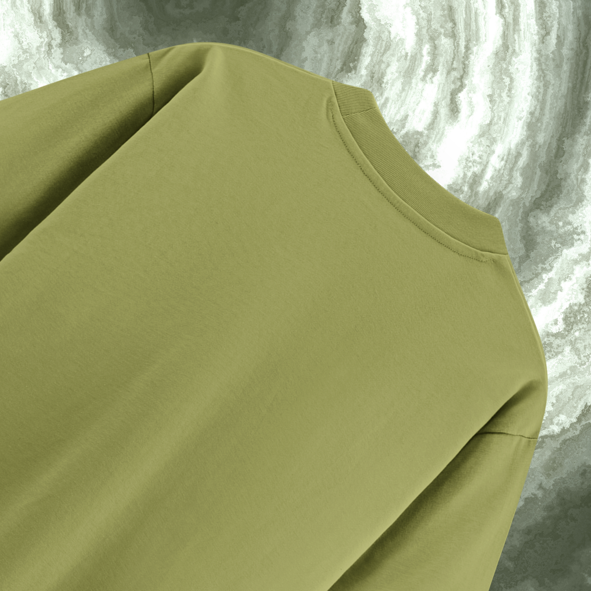 Delca Vio Luxe French Terry Tee - Olive Green