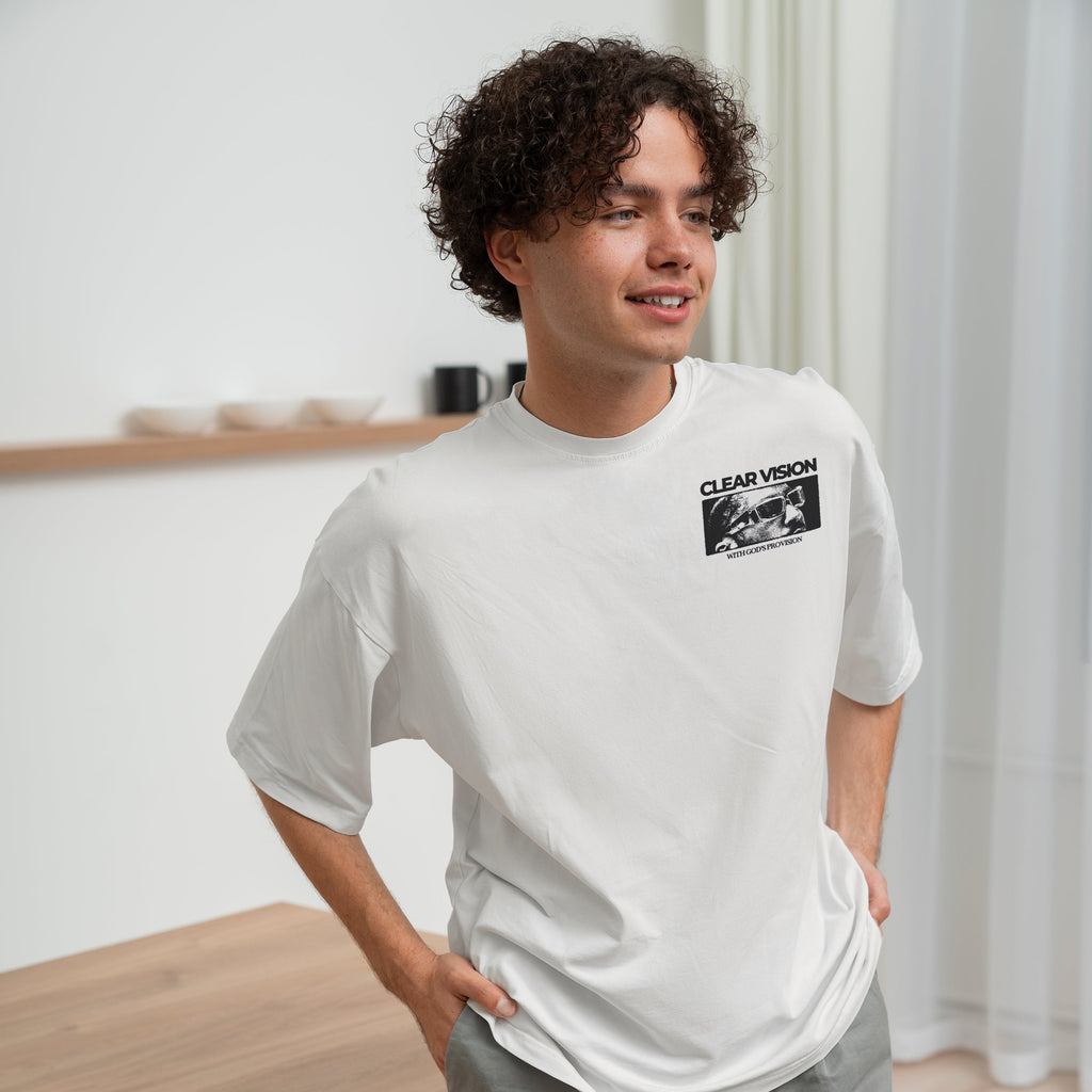 Delca Vio "Dual Perspective" Graphic White T-Shirt