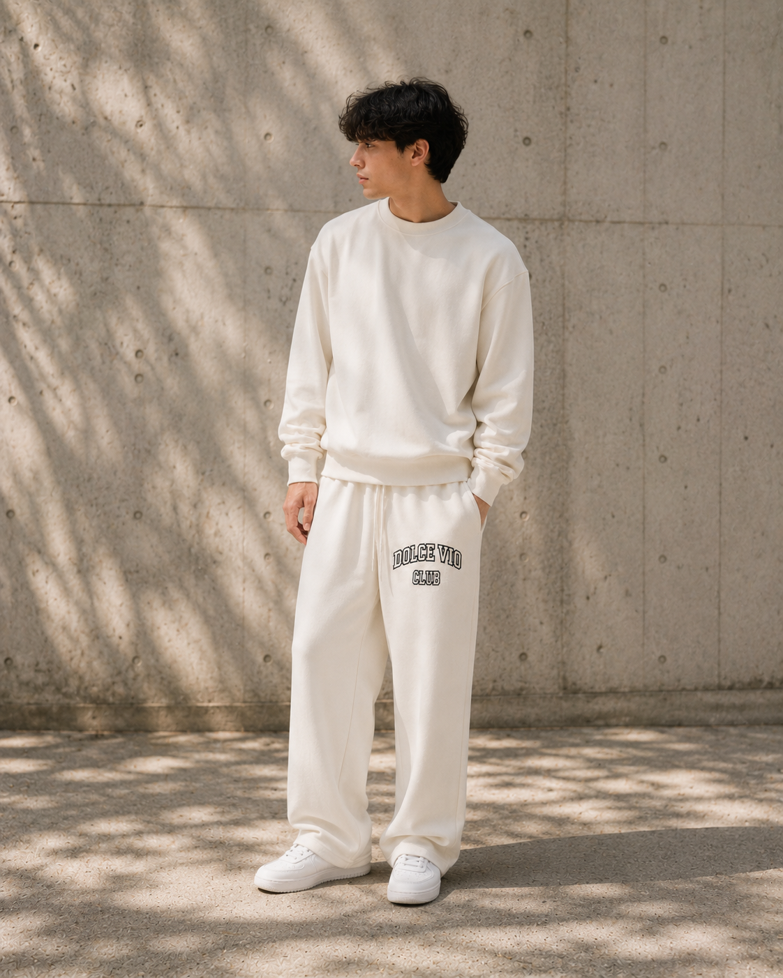 Off white baggy pants for men